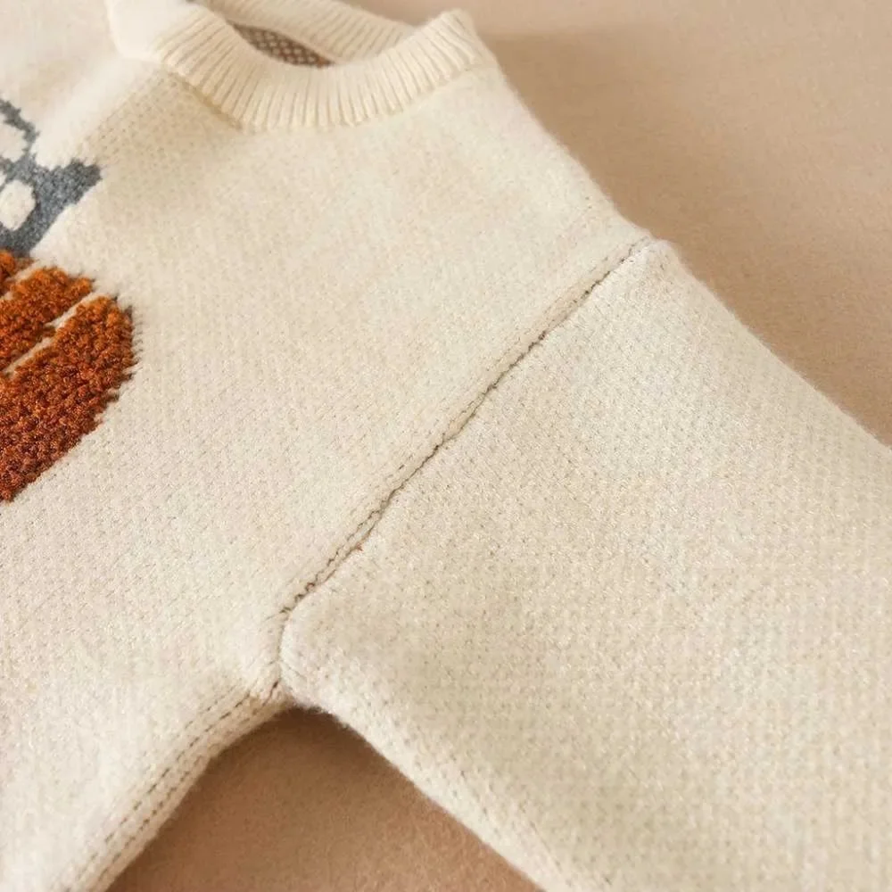 Pumpkin Spice Girls Boys Autumn Knitted Sweater for fall Thanksgiving‎ Size 5T